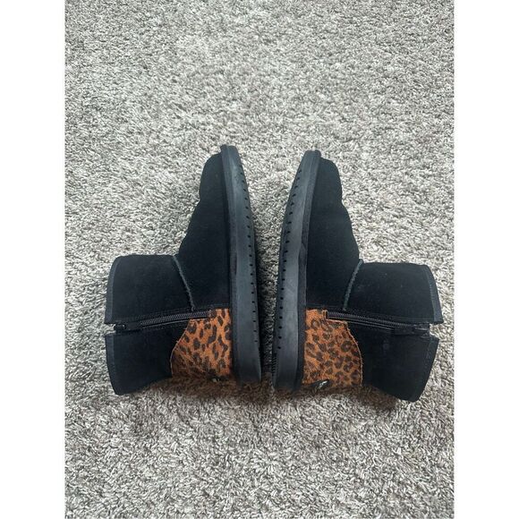 Koolaburra By UGG Koola Mini II Boots Black/Cheetah Print Zip Up Women's 4 Cozy - Picture 5 of 11